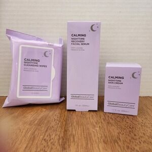 GlobalBeautyCare Calming Nighttime‎ Skincare Set Lavender Melatonin Aloe